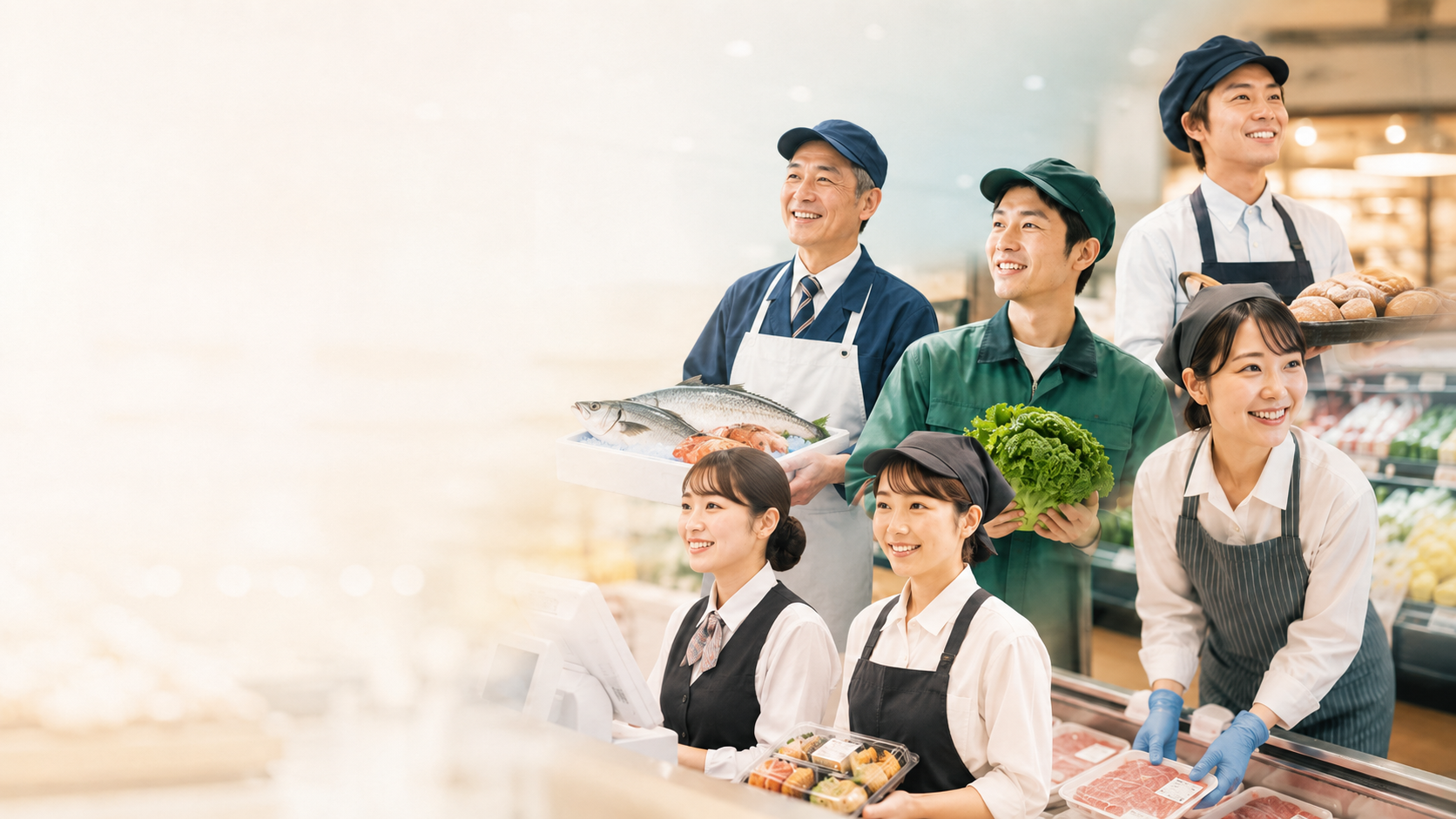 スーパー・生鮮売場で働く人たち