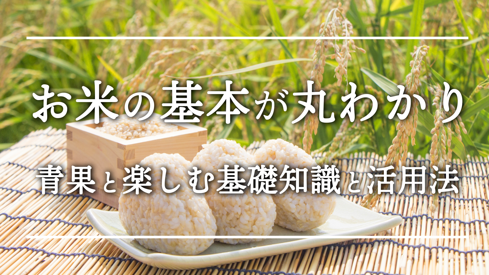 お米のキホンが丸わかり！青果と楽しむ基礎知識と活用法