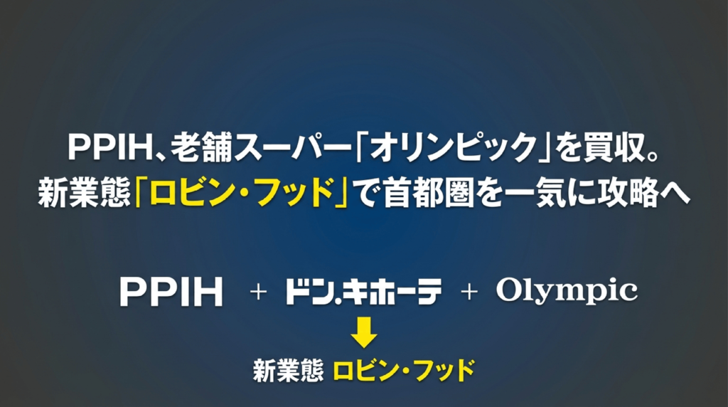 PPIH（ドンキ運営）、老舗スーパー「オリンピック」買収で首都圏進出加速｜新業態「ロビン・フッド」戦略を強化へ