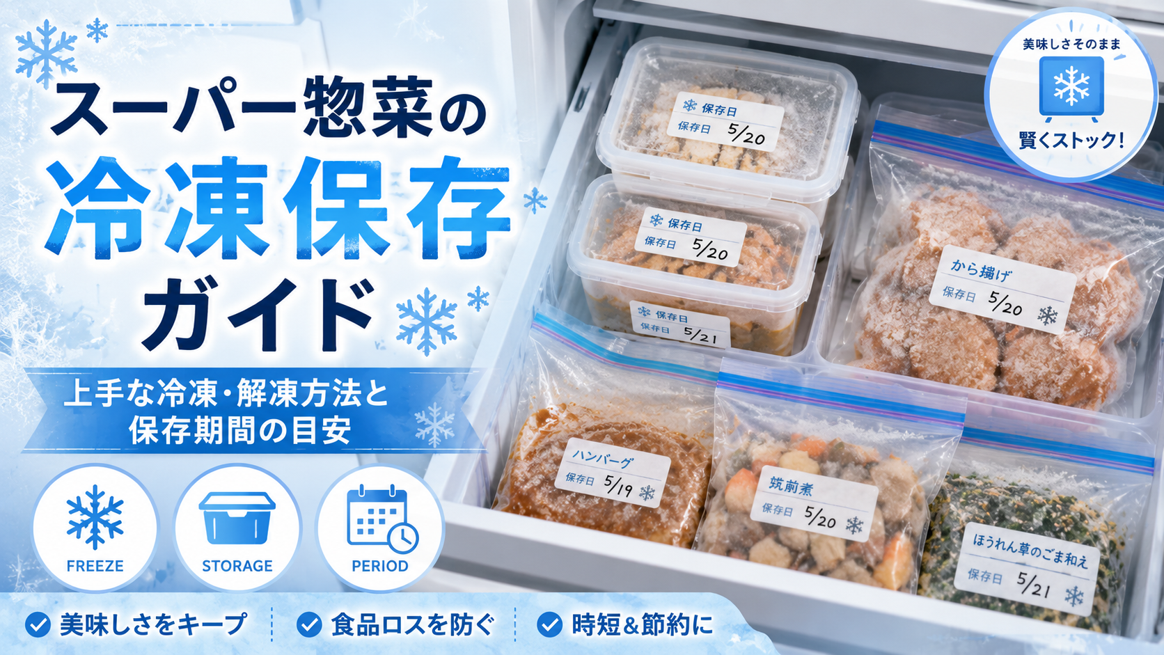 スーパー惣菜の冷凍保存ガイド|上手な冷凍・解凍方法と保存期間の目安