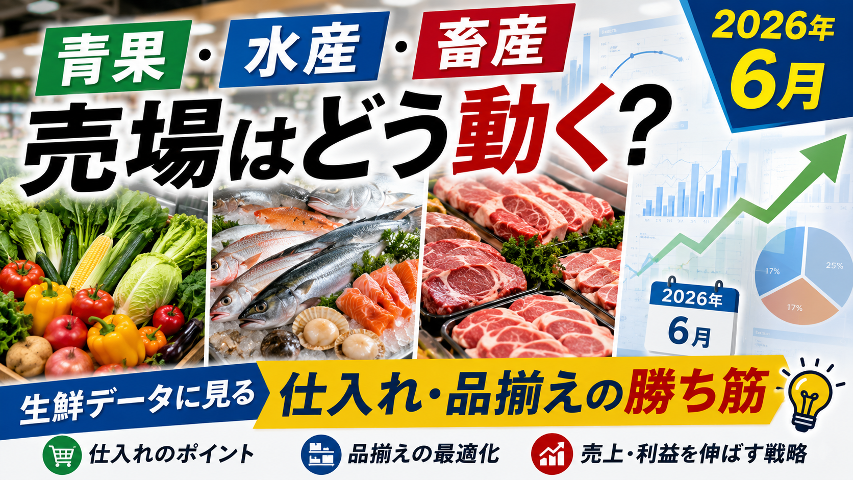 青果・水産・畜産、売場はどう動く?2026年6月生鮮データに見る仕入れ・品揃えの勝ち筋